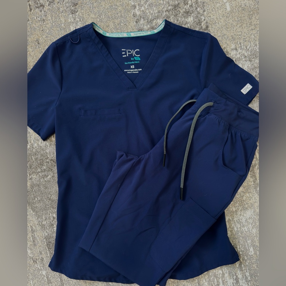 Epic Navy Blue Scrub Set in Jogger Style